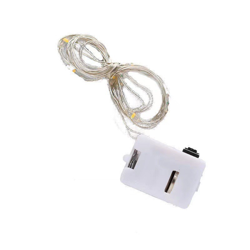 LED light-emitting lamps, adjustable flashing small string lights, small white box lights, small square box light strings, 1m, 2m, 3m, 5m warm color lights Item Picture