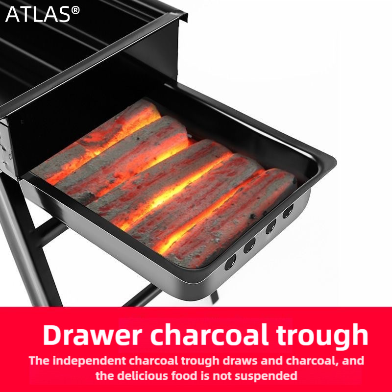 Team-building home camping BBQ grill, portable folding barbecue grill, charcoal grill, outdoor multi-functional BBQ charcoal stove details Picture