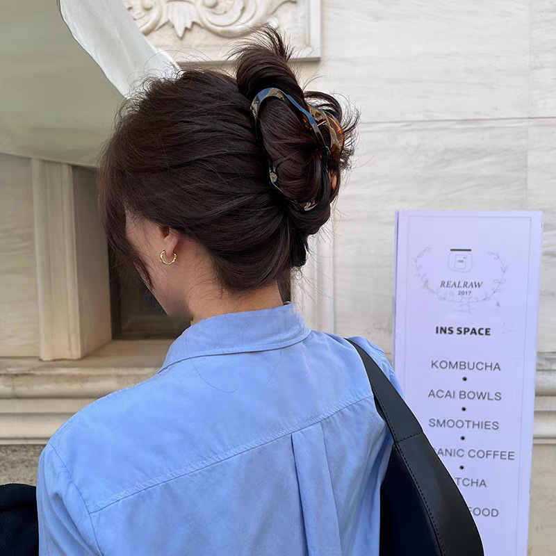 2025 New transparent cloud large hair clip, high-end women's back head hair clip, shark clip, updo hair clip headwear Specification image