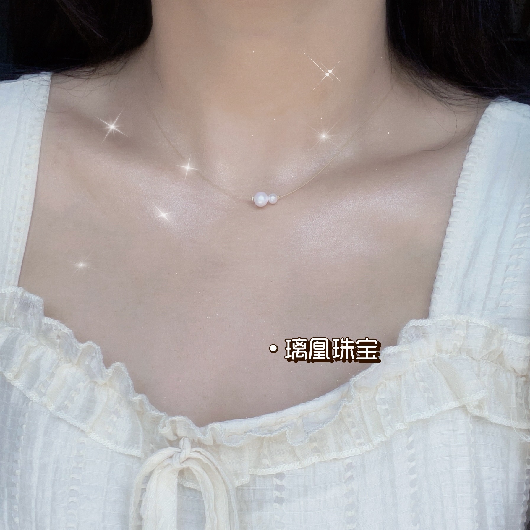Korean minimalist style natural freshwater pearl necklace, feminine, niche design, versatile and high-end neckchain, collarbone chain