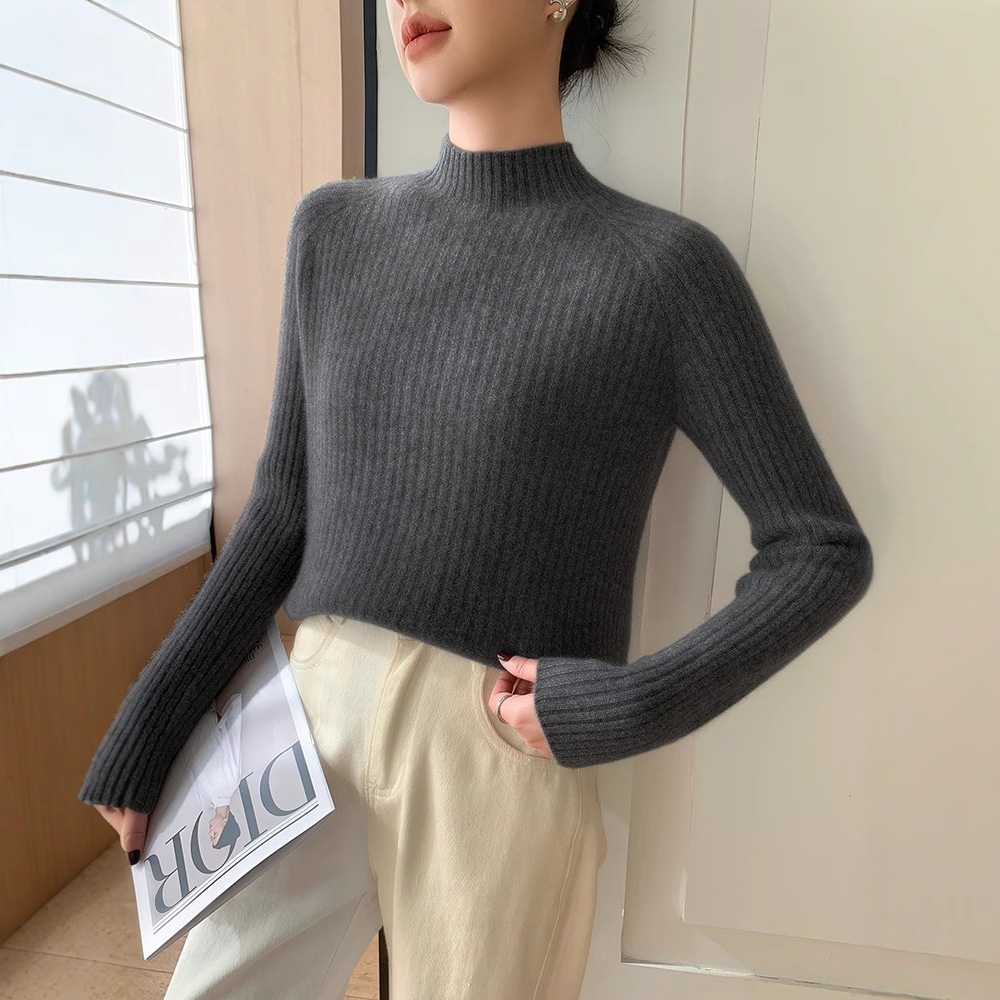100% cashmere semi-high-neck cashmere sweater for women in autumn and winter, long-sleeved knitted base layer, thick warm sweater for women Application Scenario