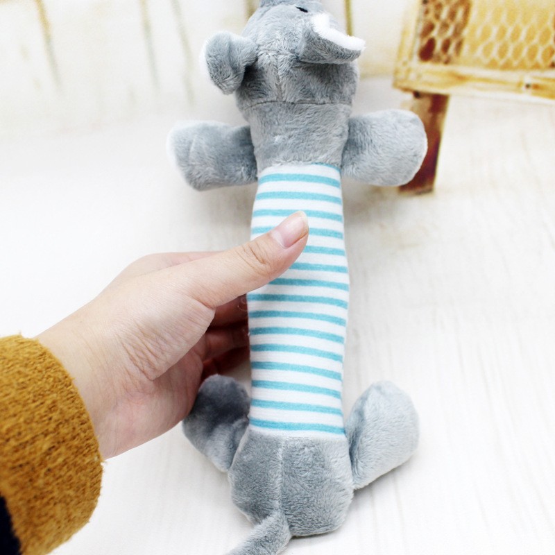 宠物毛绒玩具 狗用品发声四脚长条纹鸭子大象 动物猪狗狗玩具白底实物图