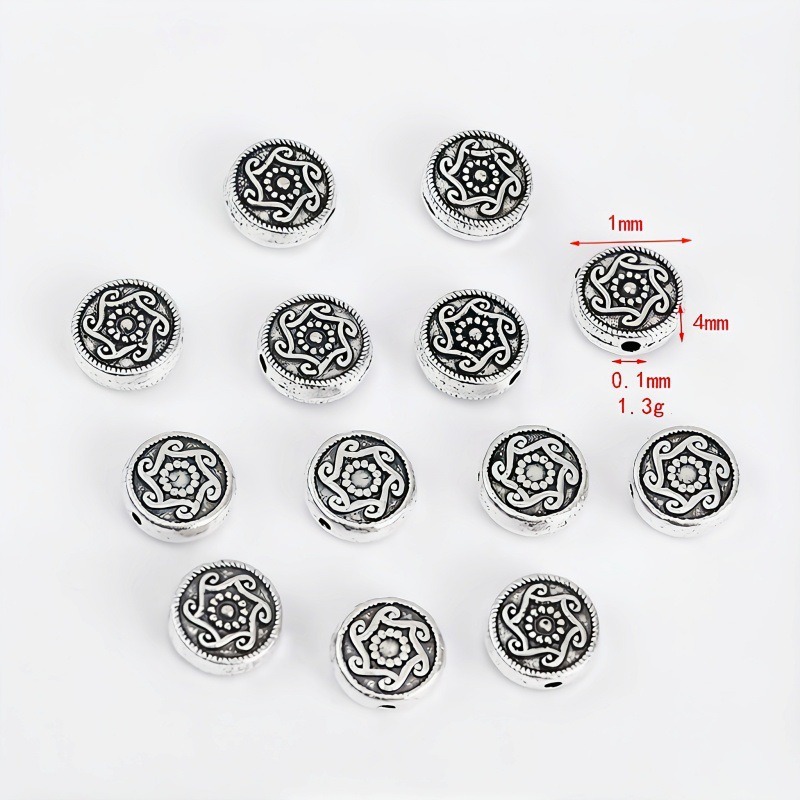 New ancient silver fashionable retro straight hole bead diy bracelet, bangle, necklace, beaded and scattered bead spacer jewelry accessories details Picture