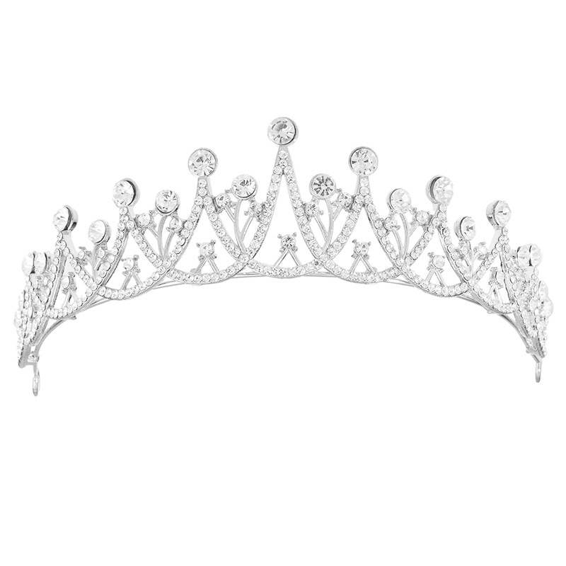 Aliexpress's best-selling cross-border luxury and elegant hair accessories from Europe and America, rhinestone alloy, bride's crown, banquet and birthday versatile crown headwear Item Picture