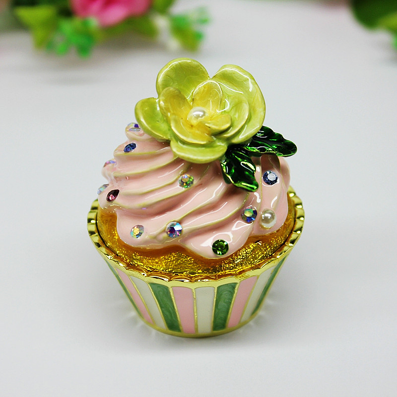 Cross-border supply enamel ice cream decorative box, alloy ice cream jewelry box, creative home Christmas gift
