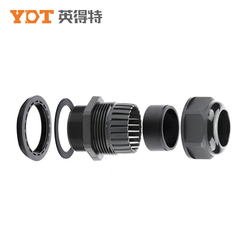 Nylon multi-hole cable waterproof joint 2-hole, 3-hole, 4-hole, 5-hole, 6-hole grand head M plastic multi-core sealed stuffing box Specification drawing