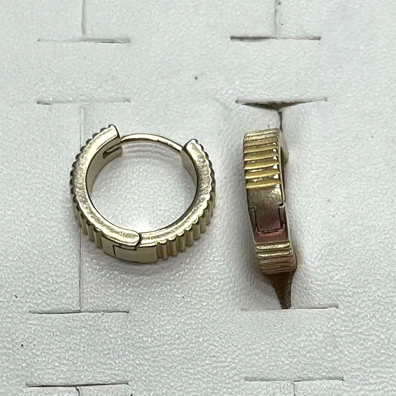 Cross-border bestsellers, Instagram-style earrings, versatile, simple and fashionable, golden earrings, round gold-plated earrings