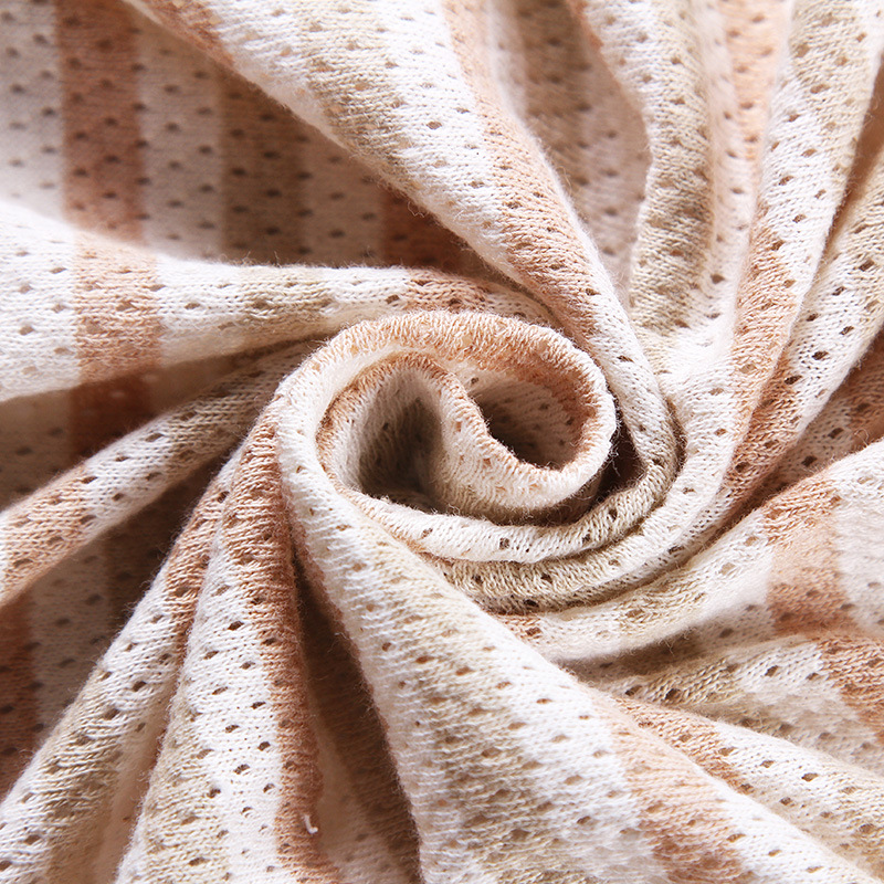 厂家直供婴童面料彩棉网眼布有机棉针织服装面校服园服料现货批发