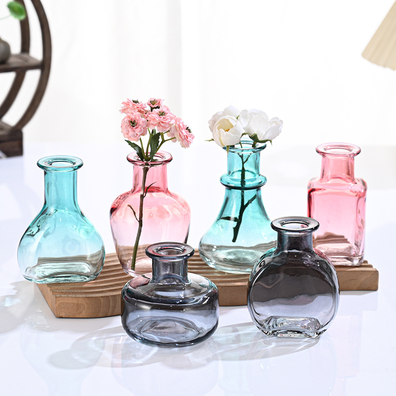 New colored glass vases, ins small-mouth mini hydroponic flower arrangers, Amazon Home creative decorative items wholesale Application Scenario