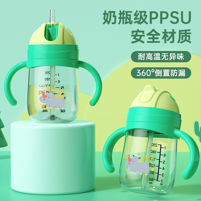 塑料儿童水杯/塑料杯儿童/杯子/水杯/水杯儿童斜跨卡通细节图