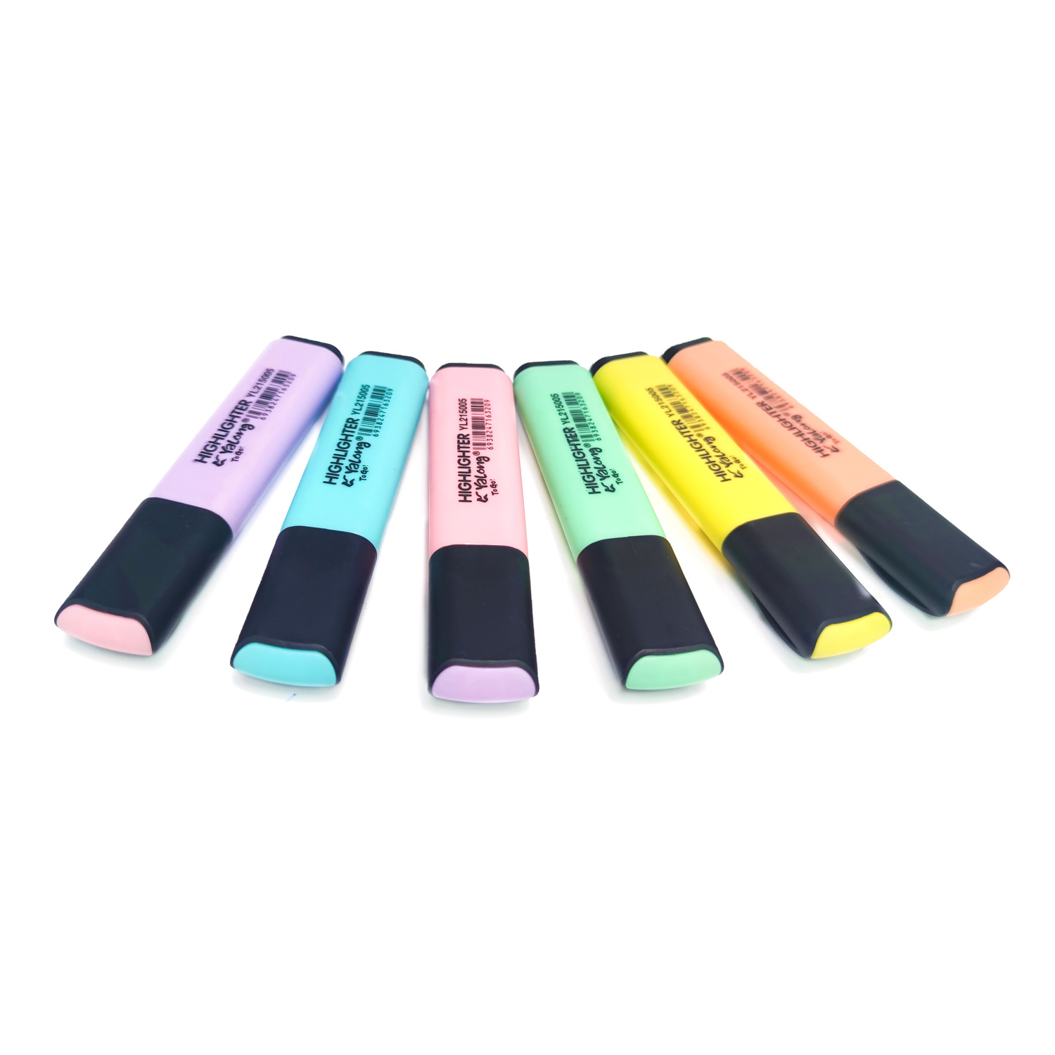 Yalong Cross-border Mini Size Bright Color Pen Highlighter Safety Ink Pastel Highlighter Children's Writing Set Item Picture