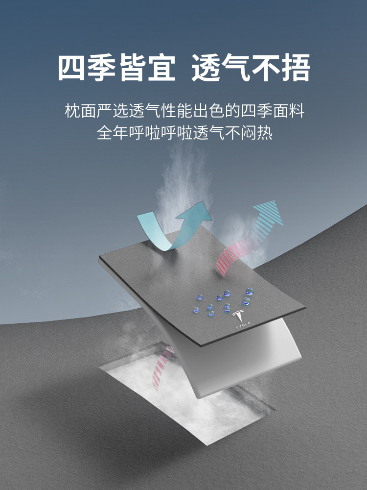 This high-end neck and waist support pillow is specifically designed for Tesla vehicles, specifically for modely, Model Y, Model 3, X, and S Item Picture