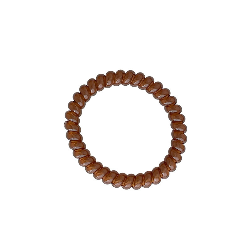 High-end basic solid color fine telephone line hair band, high-end hair tie, high-elasticity elegant hair accessory, new leather band Item Picture