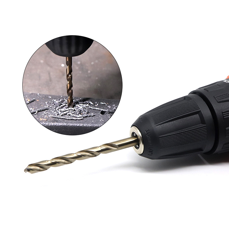 Customized high-speed steel cobalt-containing twist drills, hand drills, drilling tools, stainless steel straight shank twist drills Specification drawing