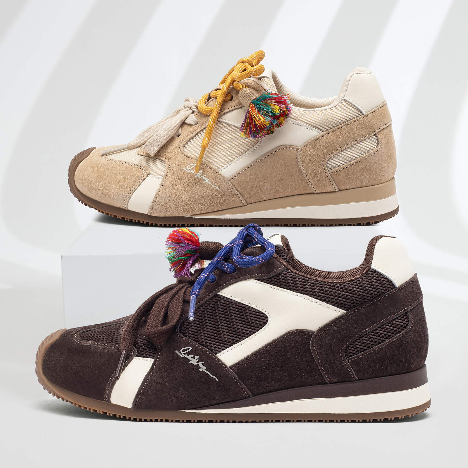 复古德训鞋女2025秋冬新款潮流透气鞋子内增高真皮百搭运动休闲鞋