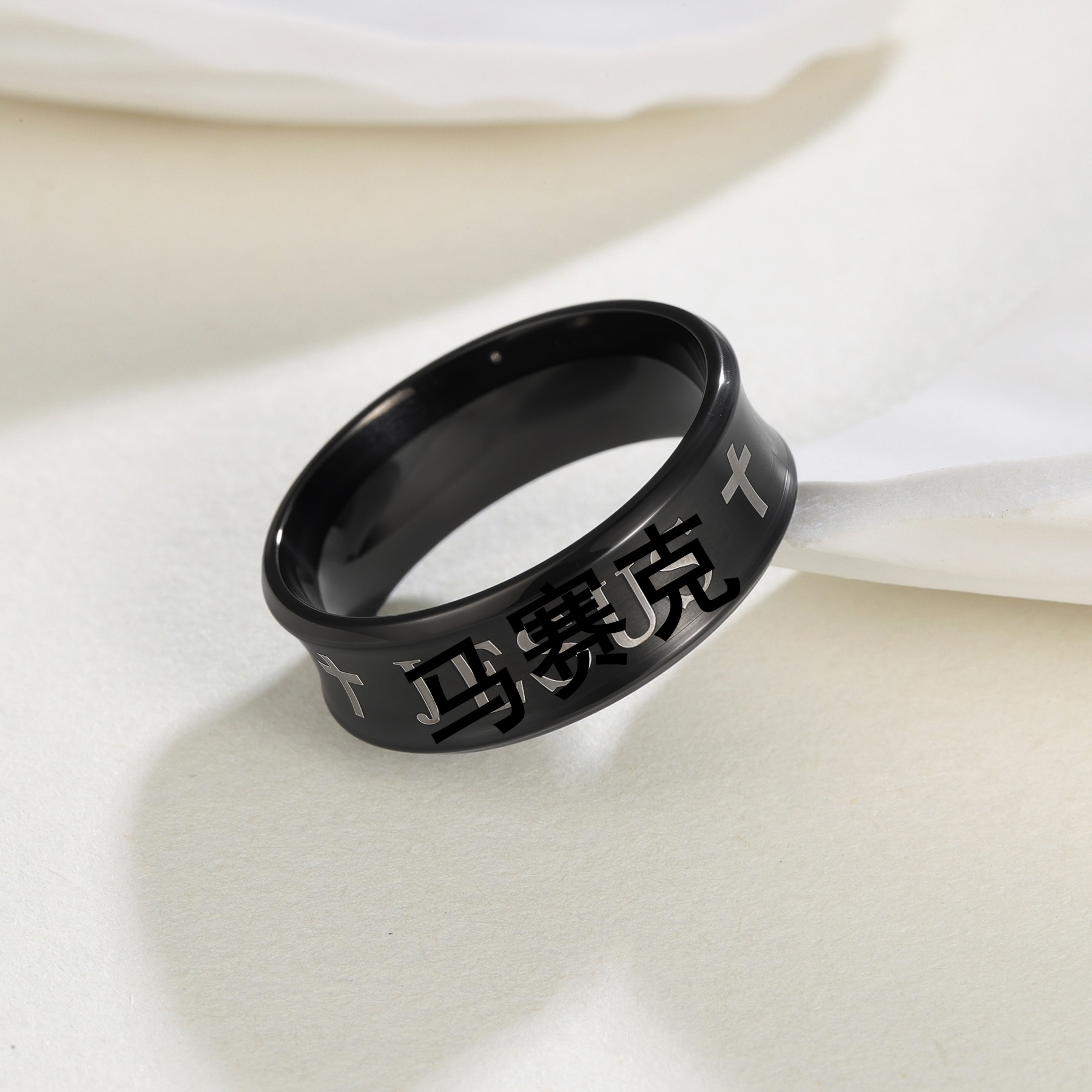 Amazon's new cross-border European and American simple titanium steel ring, Halloween jewelry, Easter jewelry, Christmas ornaments Application Scenario
