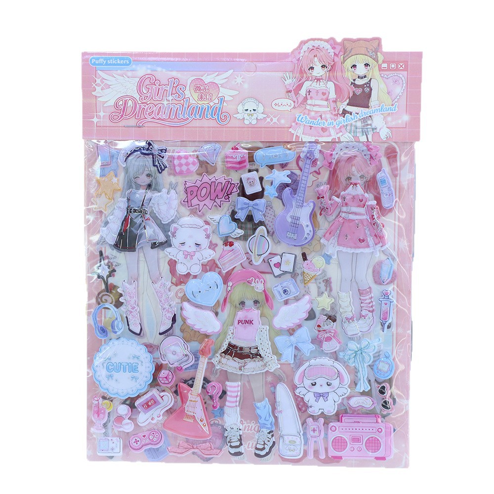New princess dress-up double-layer fun sticker creative decoration stickers, Princess dress-up diary Dress-up game stickers Item Picture