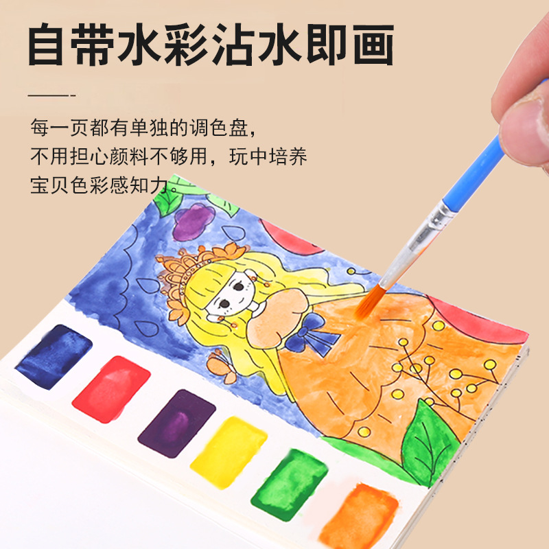 Decale Art Coloring Book, all-in-one doodle picture book, paint brush, Sketchbook, DIY Drawing book, Scratch card details Picture