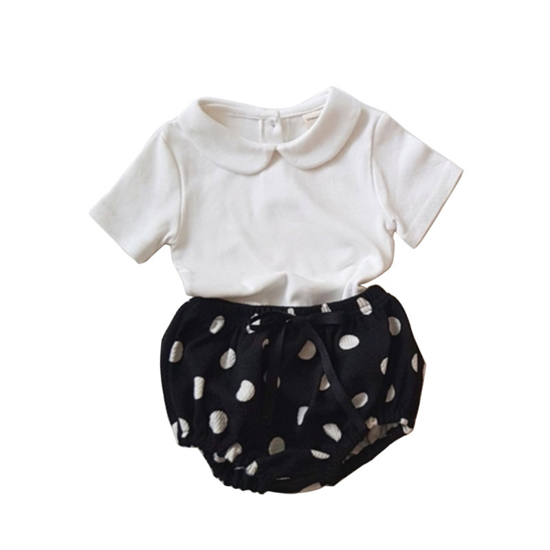Stock corea verano hombres y mujeres bebé conjunto cuello redondo manga corta camiseta versátil pantalones de manga media pantalones de pan grandes PP kids set Item Picture