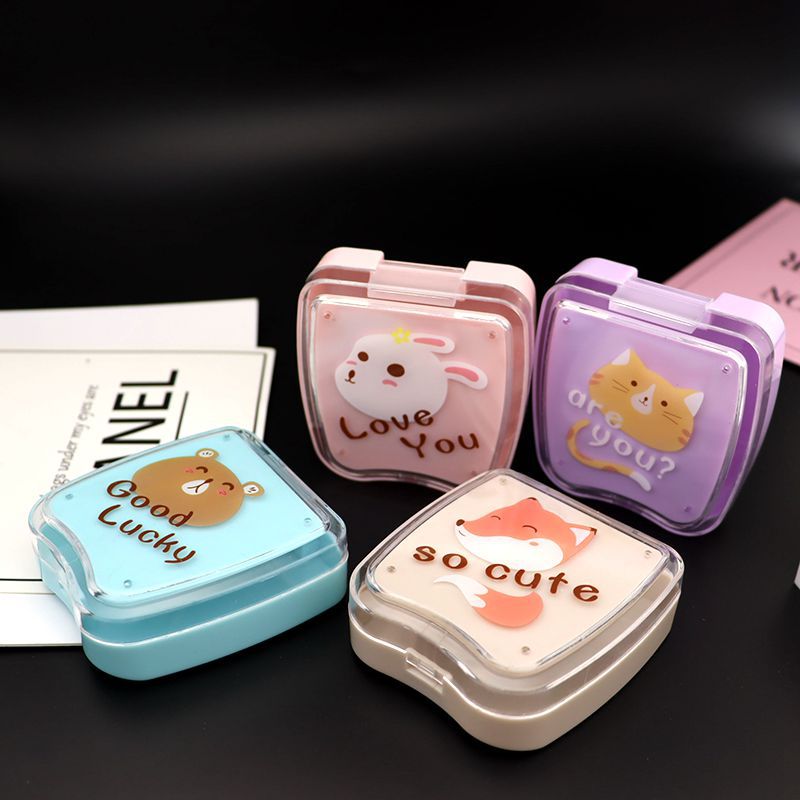源头厂家正方形超可爱便携带镜子饰品小东西收纳盒品质厂家
