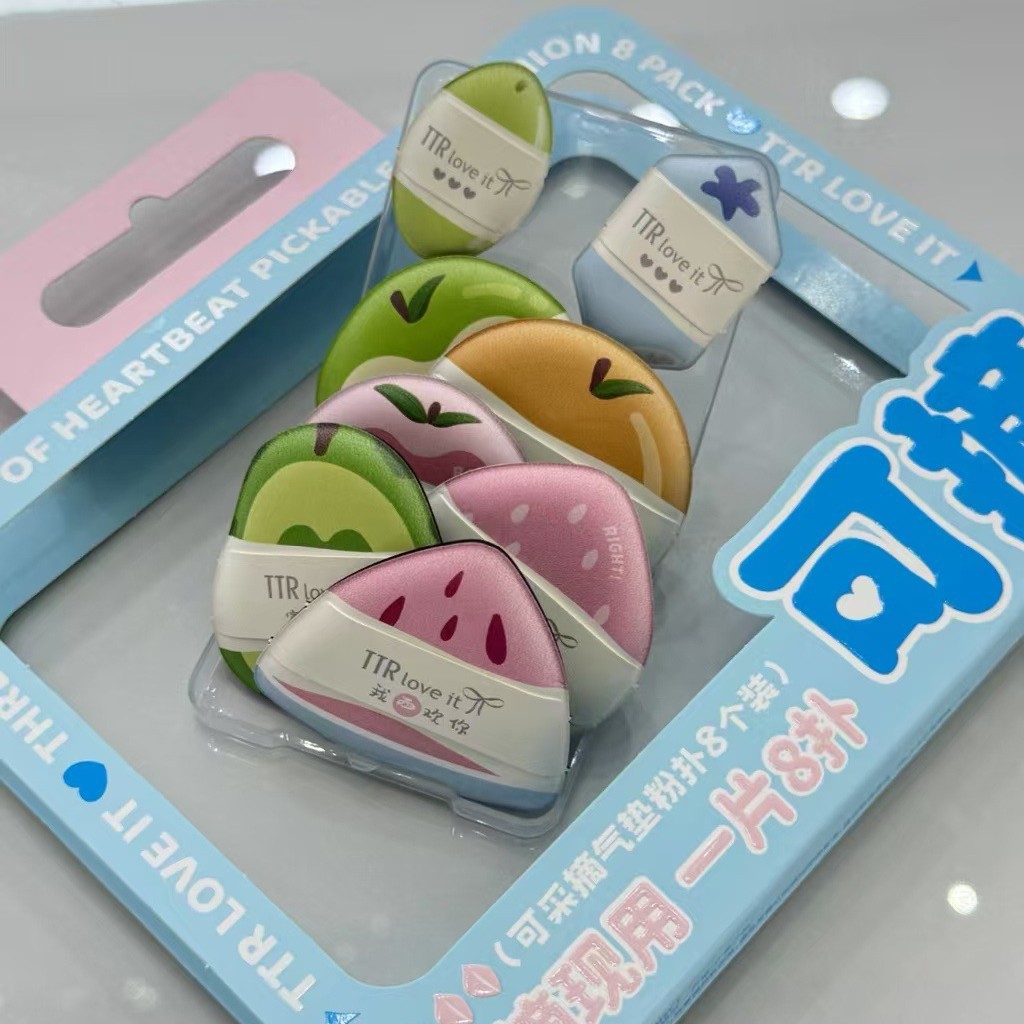 TTR Three-Second Heartbeat Double-sided Air Cushion Powder Puff, ready-to-use dry and wet dual-purpose Super soft sponge Foundation Powder puff details Picture