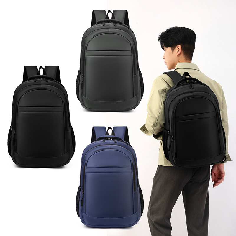 Business backpacks for men, wholesale company gift bags, student computer schoolbags, solid color and simple daily commuting backpacks details Picture