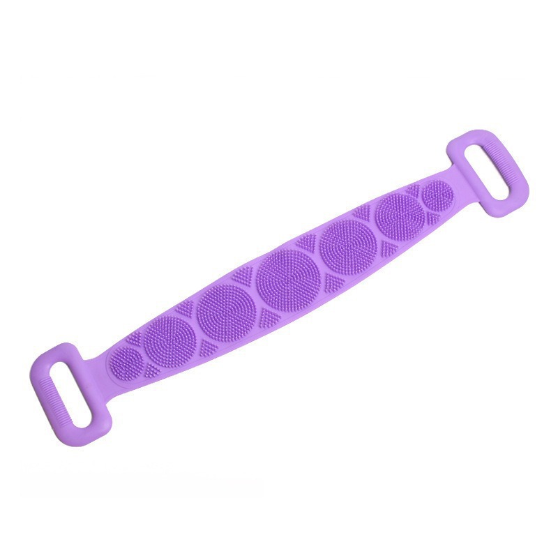 Toalla de ducha de silicona para lavar la espalda para lavar el barro para lavar la espalda para hombres y mujeres gris tira de espalda exfoliante cepillo de baño descontaminación fuerte Specification image