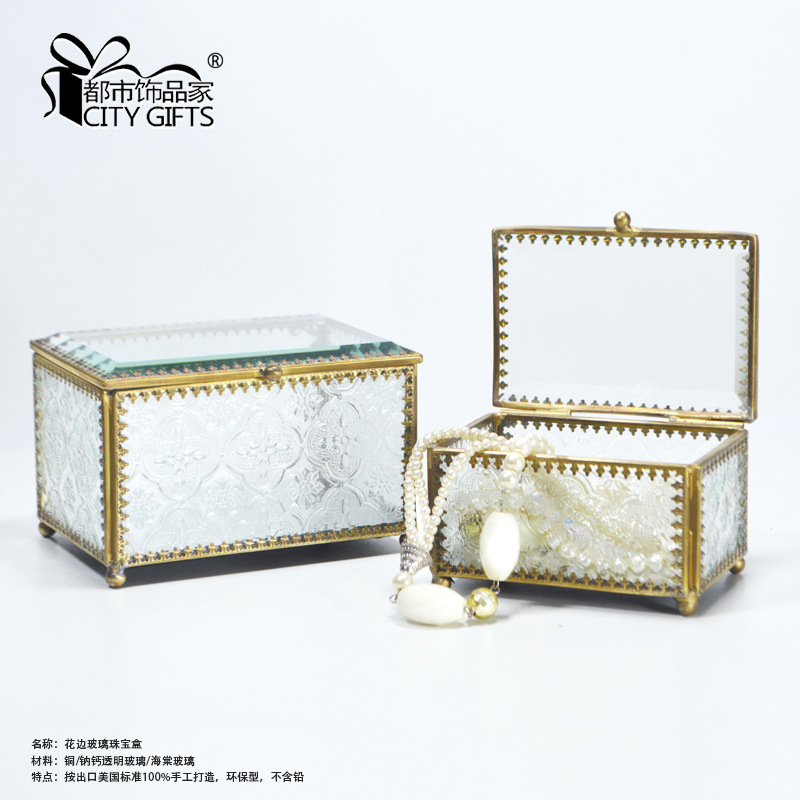 Customized edge-ground glass jewelry boxes, crystal glass accessory boxes and various glass handicrafts from the original manufacturer Specification image