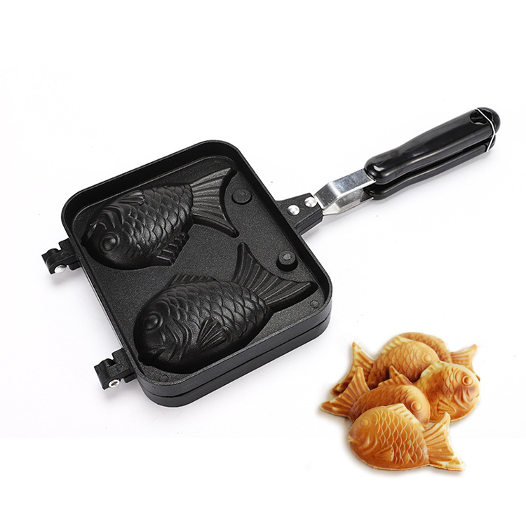Taiyaki mold, non-stick double-sided taiyaki waffle cookie frying pan, household open flame taiyaki barbecue plate Application Scenario
