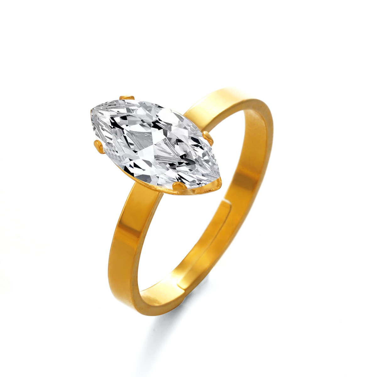 European and American fashion trends: Stainless steel minimalist style, personalized zircon inlaid rings, personalized and trendy ring wholesale Item Picture