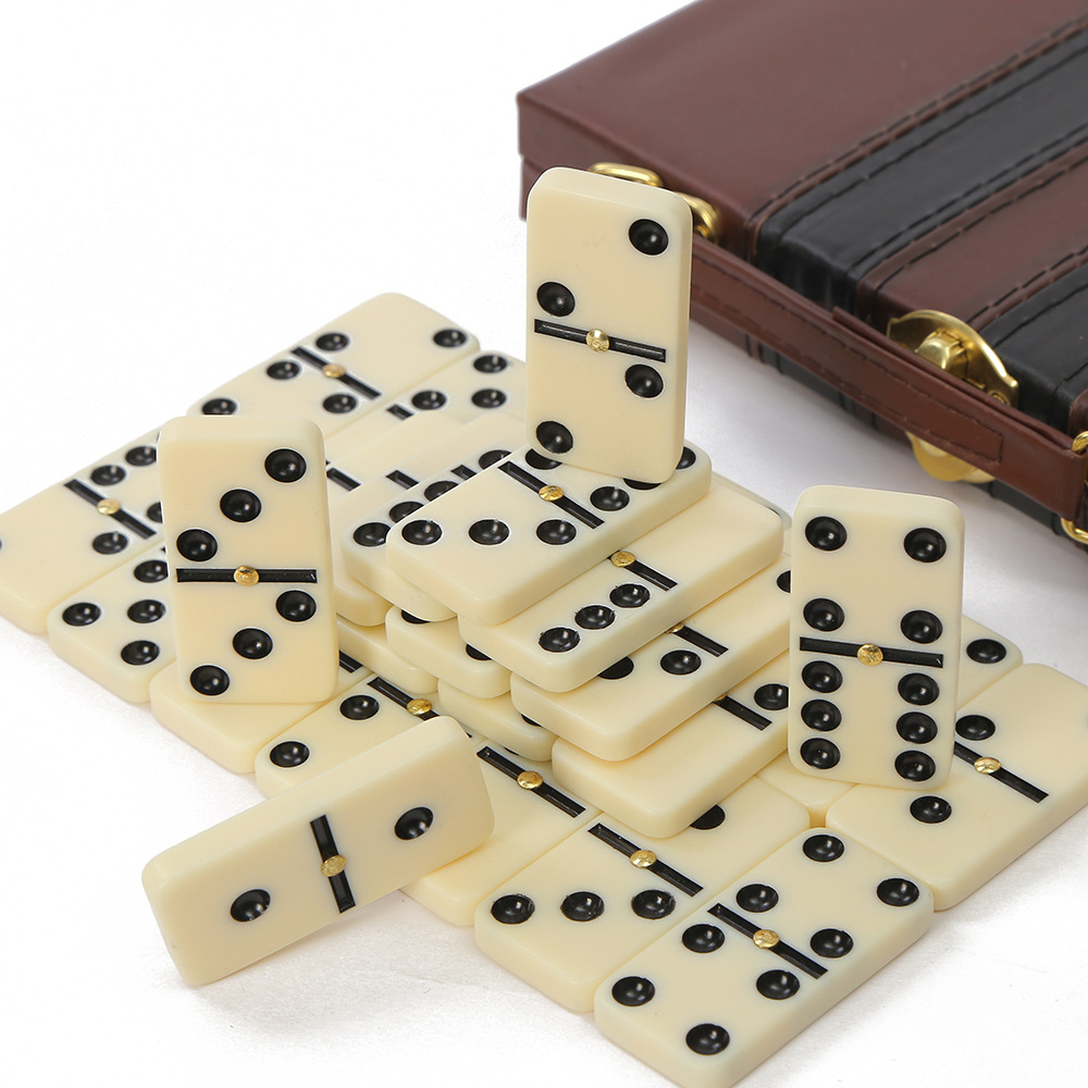 Factory wholesale of ivory-colored black dot dominoes, creative chess and card game gift dominoes on AliExpress Application Scenario