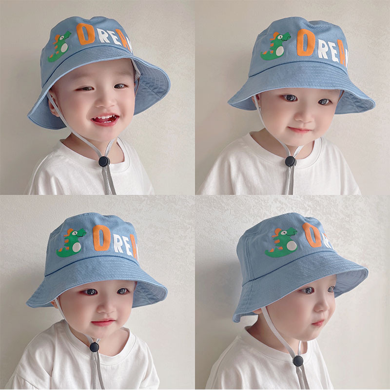 春秋儿童渔夫帽幼儿园宝宝帽卡通可爱恐龙渔夫帽男女童爆款厂家批
