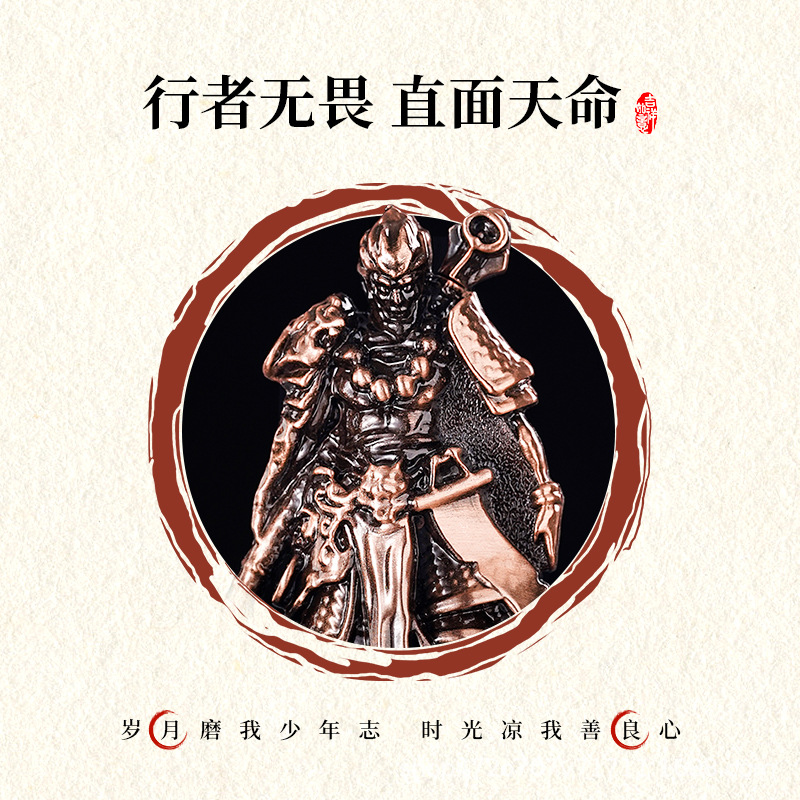 Sand gold cross metal sculpture warrior image incense burner Delta incense burner
