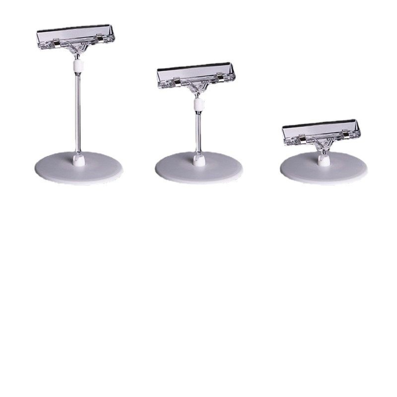 促销夹子POP广告夹水晶夹多款透明双头万向夹超市货架夹透明支架白底实物图