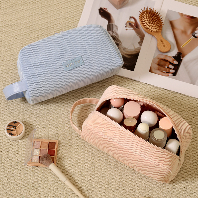 润晖新款绒语手提收纳包化妆品收纳包旅行化妆洗漱包化妆包大容量