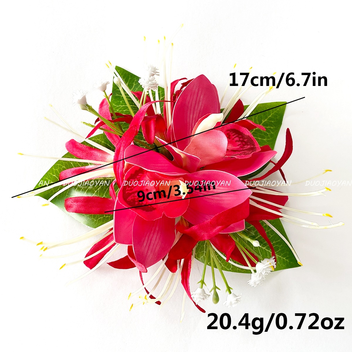 Cross-border bestsellers: orchid hair clips, Hawaiian faux fabric flower hair clips, headwear, beach vacation photo hair accessories Item Picture