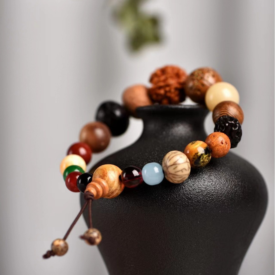 Hot-selling 18-seed Bodhi bead bracelet, 18-bead root prayer bead chain, temple connection, scenic spot commemoration of male and female couples Specification image