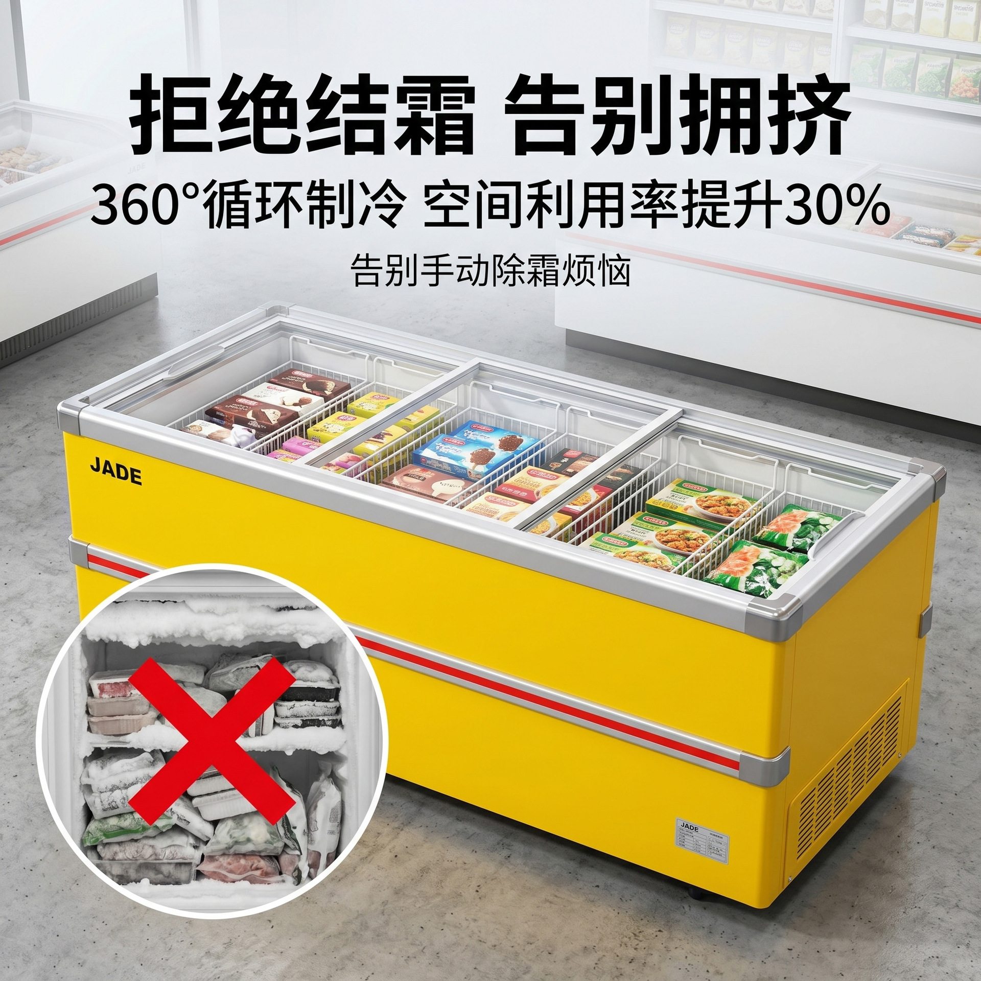 商用岛柜大容量冷藏展示柜超市便利店冷柜双门风冷保鲜柜厂家直销