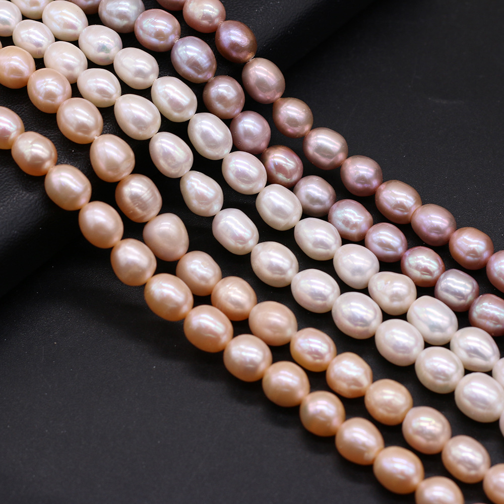 Natural freshwater pearl rice-shaped pearl DIY jewelry accessories, handcrafted jewelry necklaces production and wholesale