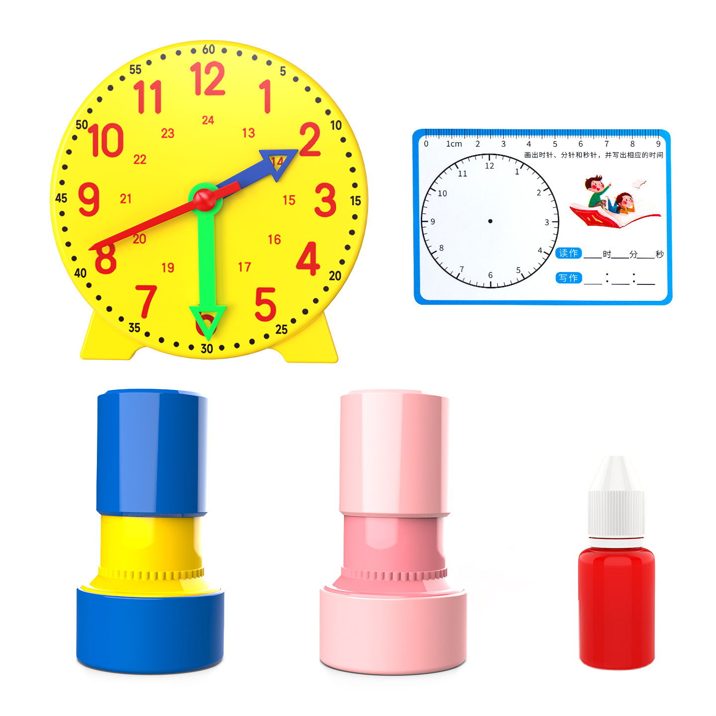 Clock model, teaching aid for kindergarten children to learn and recognize time, clock face dial for first and second grade primary school students Application Scenario