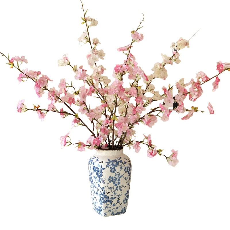 仿真花DIY发饰配件/仿真花/5朵塑膠花/假花/假花批发白底实物图