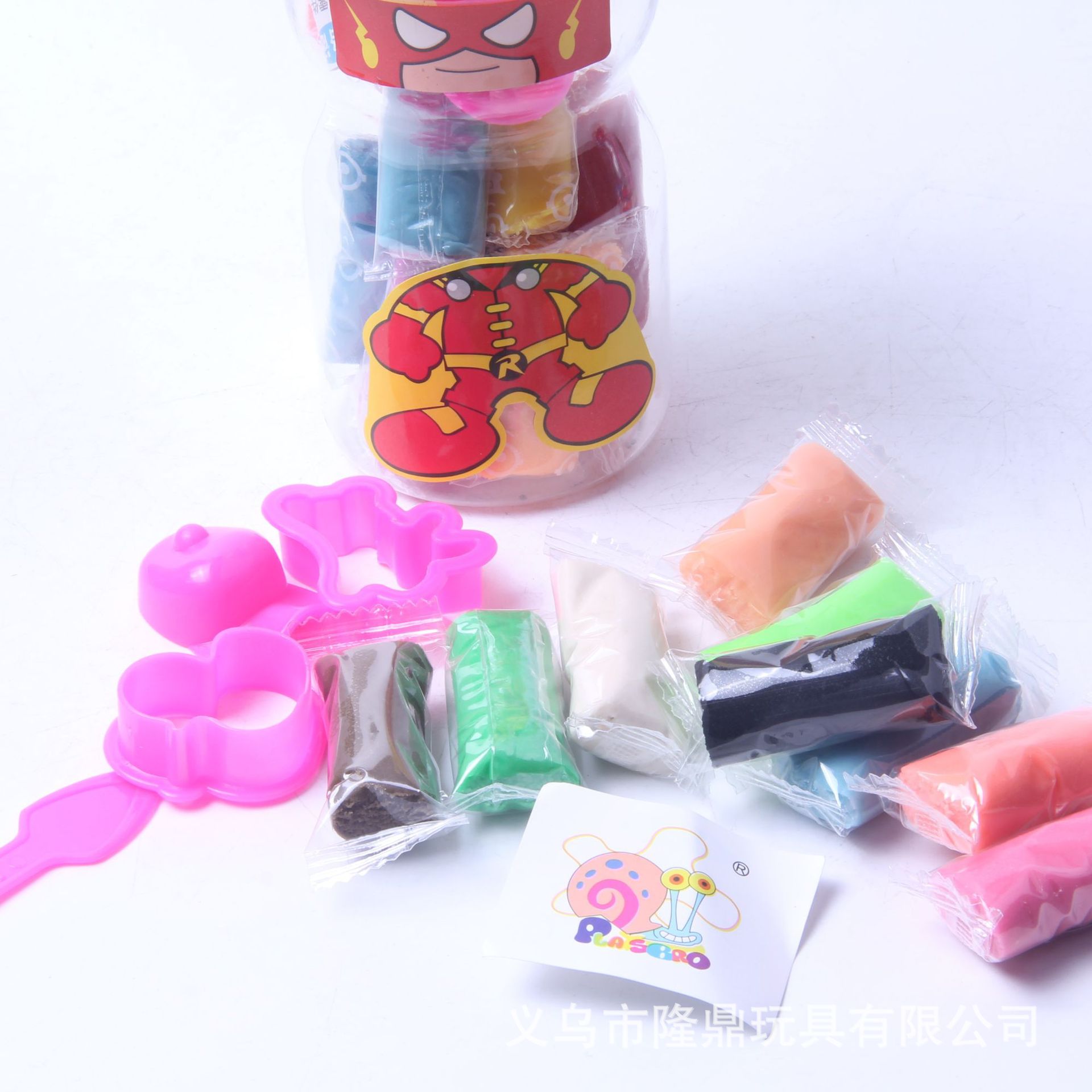 Colorful clay toys, flour clay, clay, space clay wholesale, hat-wearing little monster, plasticine set, children's DIY clay Item Picture