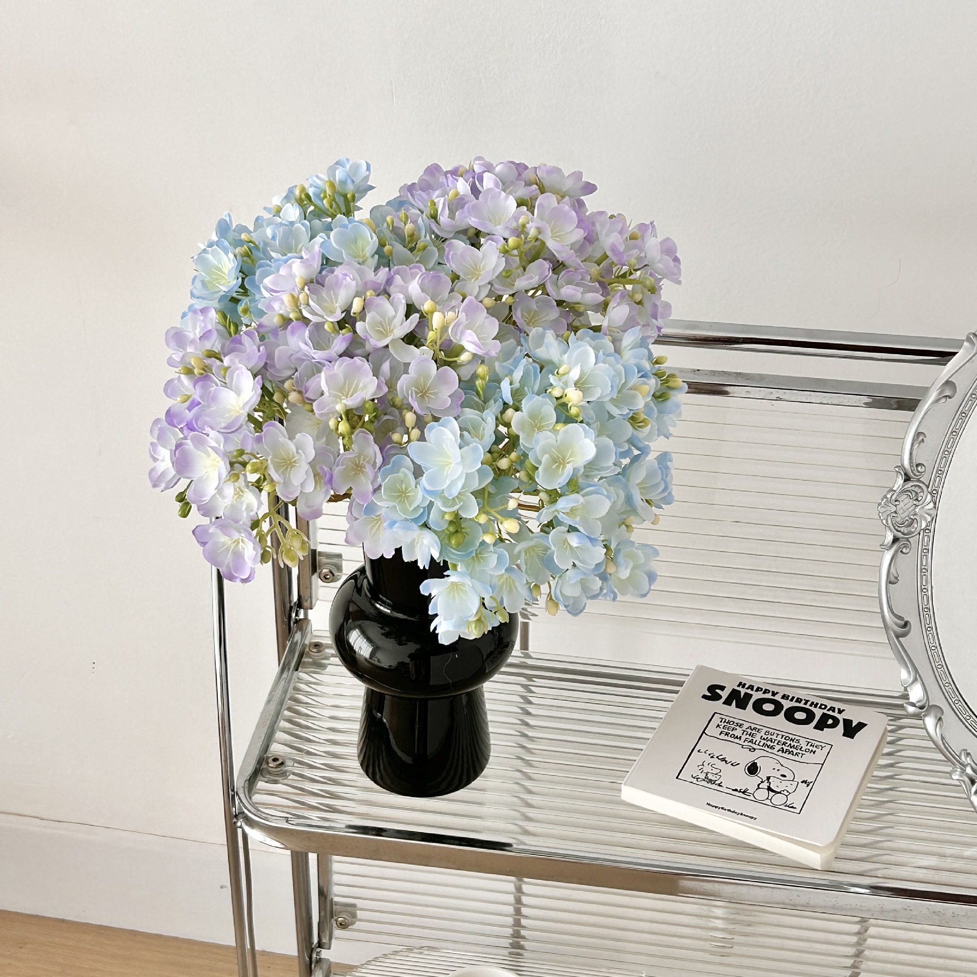 ins茉莉花把束手札仿真花茉莉花假花摄影道具新娘手捧花家居摆件