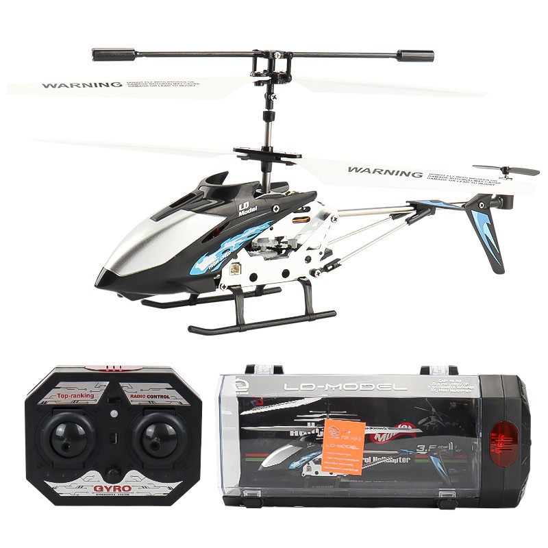 Shock-resistant 3.5-way alloy remote control helicopter with light, USB charging, children's toy remote control aircraft model Item Picture