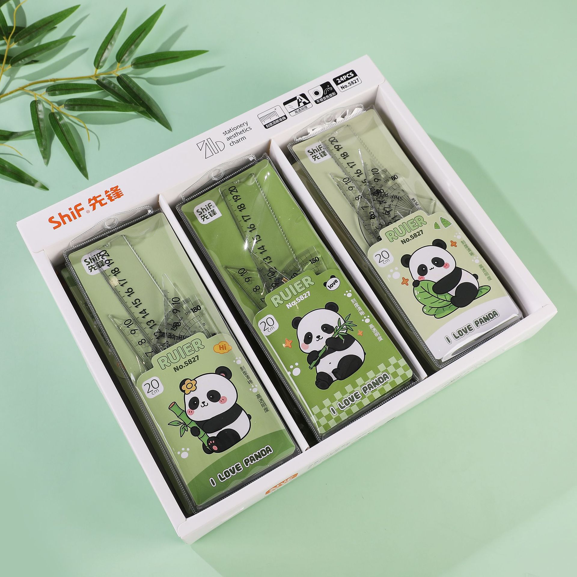 Pioneer 5827 Ruler Set for Primary School Students: Straight Ruler, Set square, protractor, Children's Multi-functional drawing ruler set details Picture