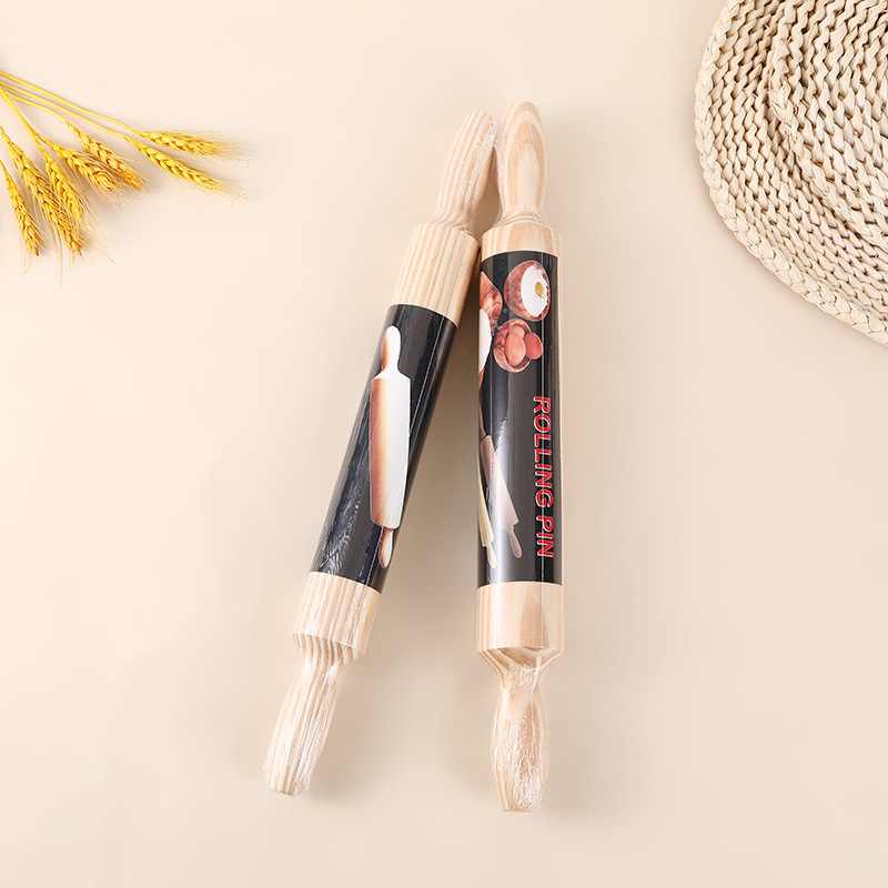 春节新款擀面杖 亲子互动包饺子石木擀面杖 家用滚轴不粘擀面棒