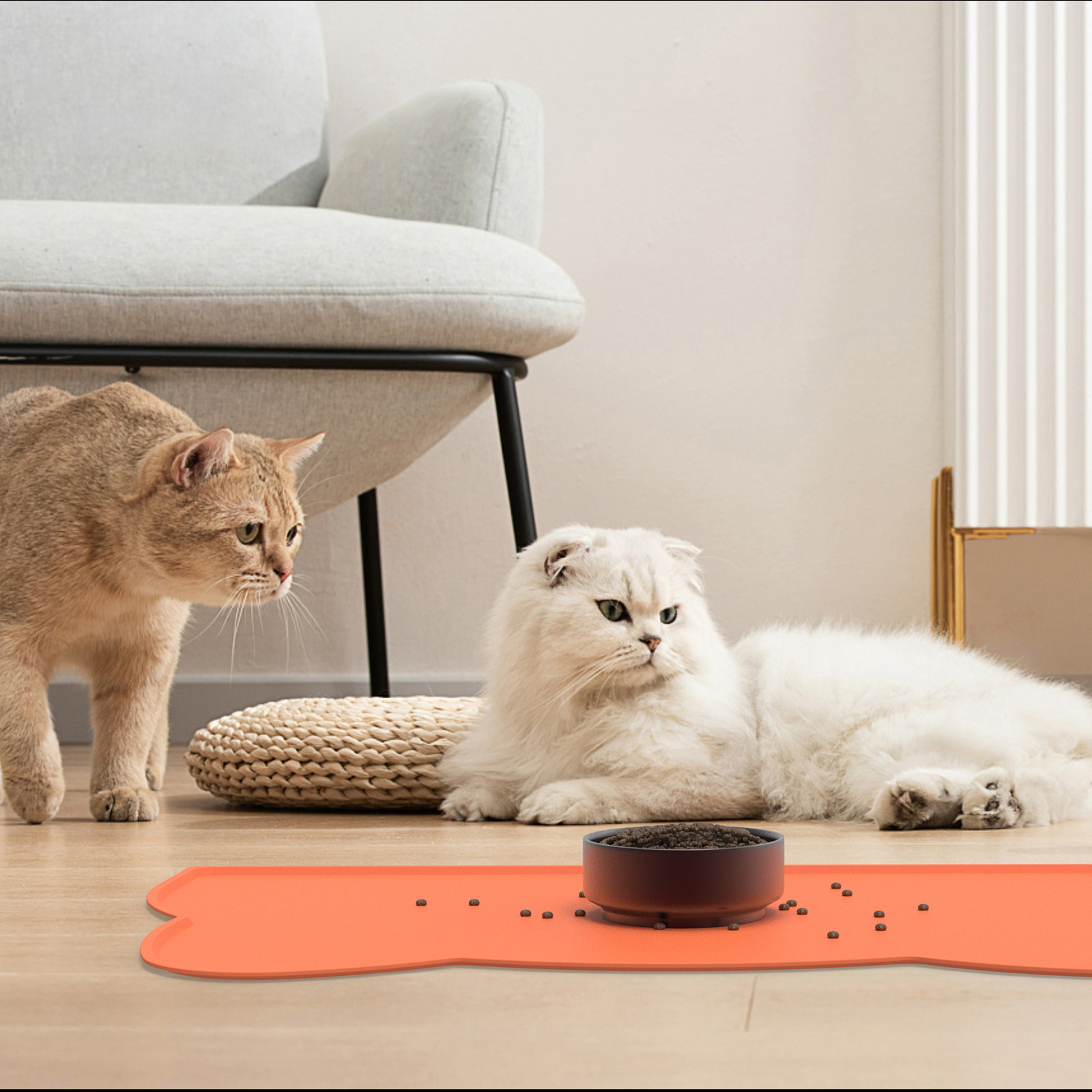 Pet placemats, stain-resistant pet MATS, easy-to-clean pet MATS, universal silicone MATS for cats and dogs, food-grade, simple style tableware details Picture