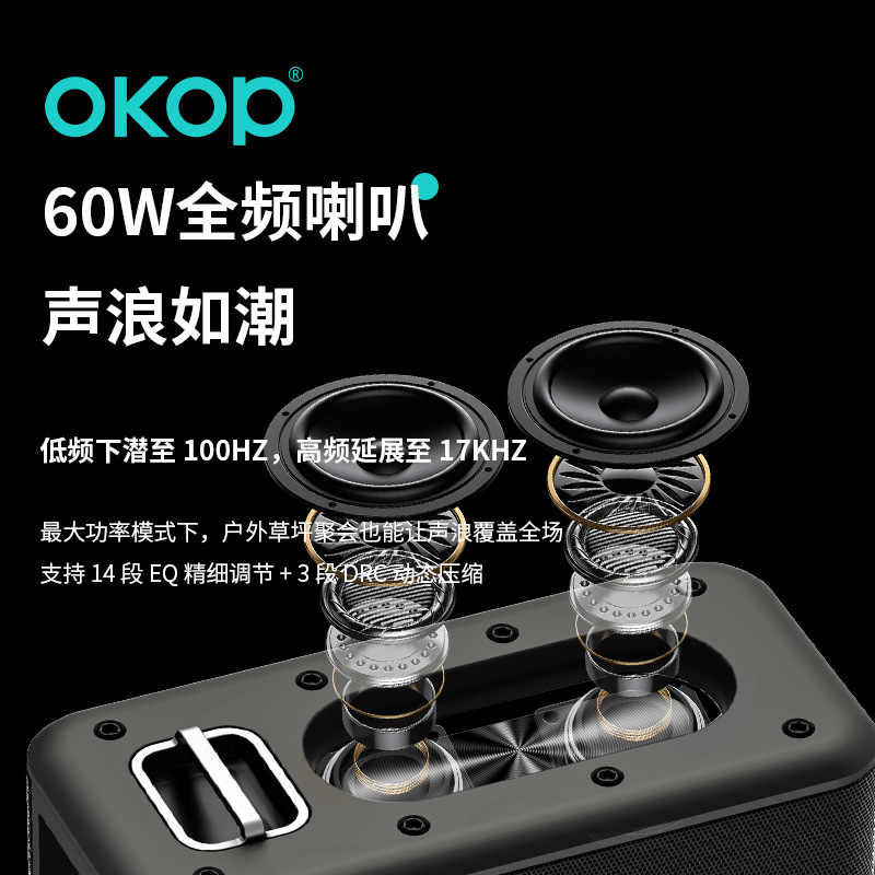 The 8001 square dance speaker features a high-volume cross-border outdoor karaoke portable Bluetooth microphone with an ultra-long battery life Application Scenario