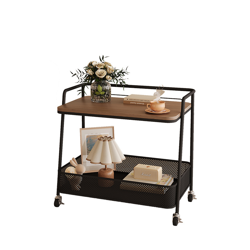 A small trolley beside the sofa, a movable storage rack, a living room coffee table, a snack storage area, a small apartment coffee table, a dining cart, and a corner table Item Picture
