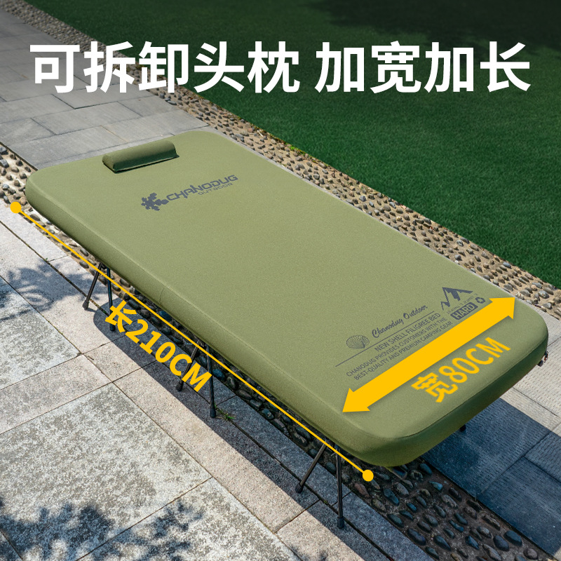 Outdoor elastic silk inflatable mattress camping tent, high-frequency drawn silk suspended bed, thickened and widened comfortable ground camp bed Application Scenario